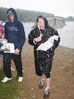 vyhlášení 3km muži - 3. Martin Břenda (v tuto chvíli již skoro nepršelo)