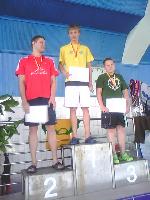 vyhlášení 200M muži - 3. Matěj Kozubek