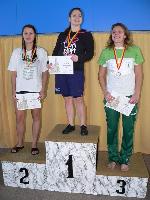 vyhlášení 200M ženy - 2. Tereza Skuhrová, 3. Simona Švandelíková (zasupuje Dlába)