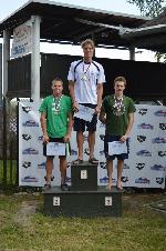 vyhlášení 5km starší dorostenci: 2. Matěj Kozubek, 3. Davide Molinaro