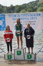 Vyhlášení 3km ženy: 1. Tereza Skuhrová, 3. Kristýna Skuhrová