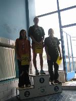 vyhlášení 100 motýl ženy - 1. Simona Švandelíková a 3. Tereza Martínková