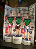 vyhlášení 400K muži - 1. Jan Hanzal, 2. Jakub Lahoda, 3. David Noll