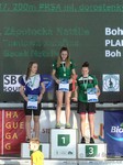 vyhlášení 200P - mladší juniorky - 1. Natálie Zápotocká (vzastoupení), 3. Natalie Gacek